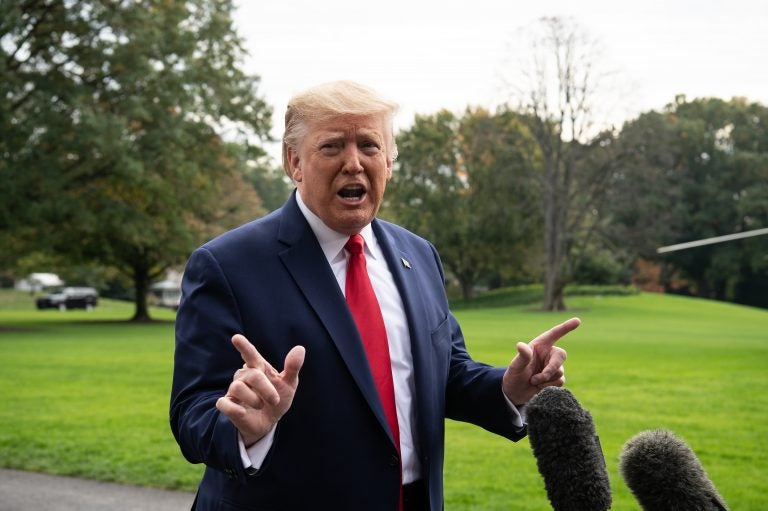 President Trump and Republican allies have decried the impeachment inquiry process, but Democrats say they are following precedent. (Nicholas Kamm/AFP via Getty Images)