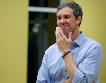 Beto O'Rourke listens at an event discussing gun violence in Newtown, Conn.
SOPA Images/SOPA Images/LightRocket via Getty Images