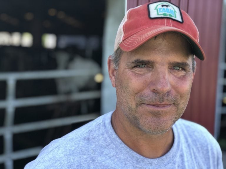 Peter Melnik, a fourth-generation dairy farmer, owns Bar-Way Farm, Inc. in Deerfield, Mass. He has an anaerobic digester on his farm that converts food waste into renewable energy. (Allison Aubrey/NPR)