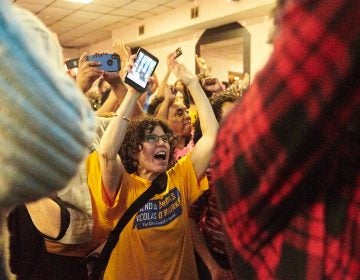 Working Families Supporters celebrate Kendra Brooks' victory (Natalie Piserchio for WHYY) 