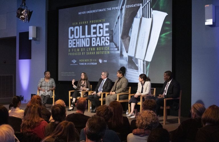 WHYY’s Annette John-Hall moderates a panel after a screening of 