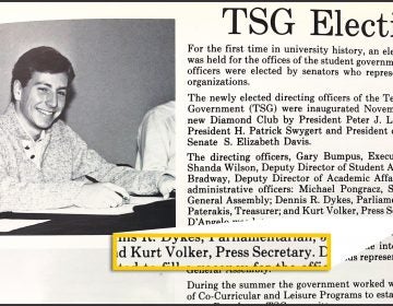 Long before he testified for the impeachment proceedings, former U.S. ambassador Kurt Volker went to Temple. 1984 TEMPLAR YEARBOOK