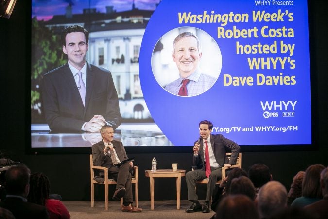 Washington Week and national political reporter for The Washington Post, Robert Costa speaks with Fresh Air's Dave Davies at WHYY.  (Miguel Martinez/WHYY)