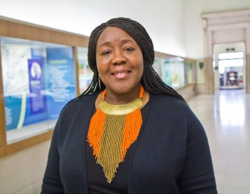 Trapeta B. Mayson is a poet, teacher and social worker based in Germantown. She was named Philadelphia’s new poet laureate Thursday at the Free Library. (Kimberly Paynter/WHYY)