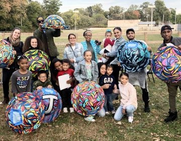 Residents gathered in Juniata to paint the Community Cans. (Courtesy of the Zero Waste and Litter Cabinet)