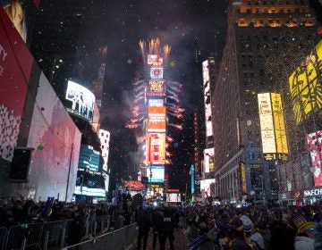 This year's New Year's Eve celebration in Times Square will spotlight efforts to combat climate change when high school science teachers and students press the button that begins the famous  countdown to next year. (Craig Ruttle, File/AP Photo)