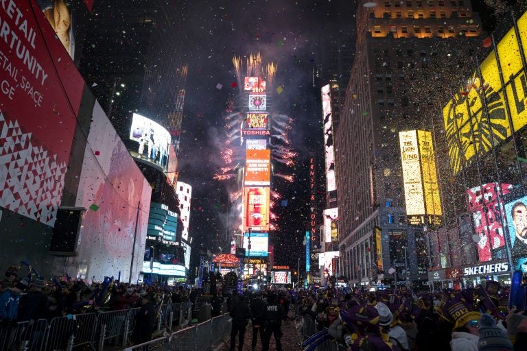 This year's New Year's Eve celebration in Times Square will spotlight efforts to combat climate change when high school science teachers and students press the button that begins the famous  countdown to next year. (Craig Ruttle, File/AP Photo)