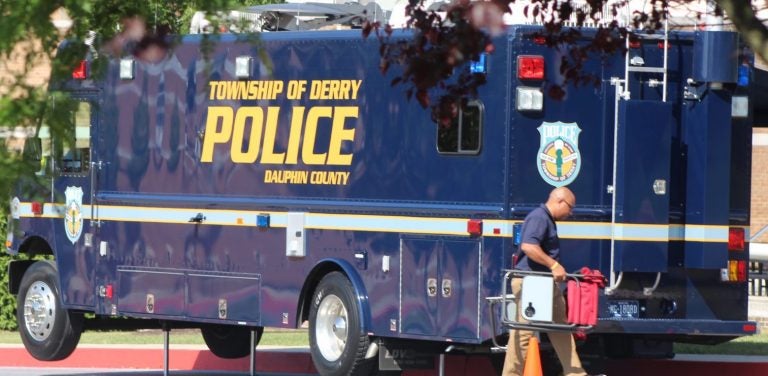 Area responders worked together at Central Dauphin East High School during an active shooter drill simulation. (Courtesy of PennLive) 