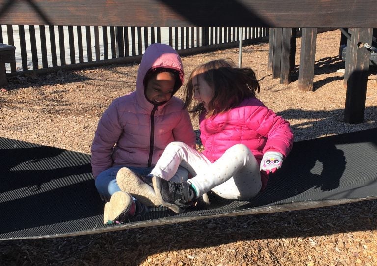 Best friends play at Houston school in Mt. Airy. (Photo by Huntly Collins)