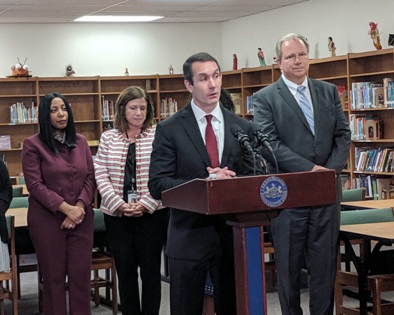 Auditor General Eugene DePasquale speaks at a news conference in Harrisburg on Monday, November 25, 2019. (Rachel McDevitt/WITF)