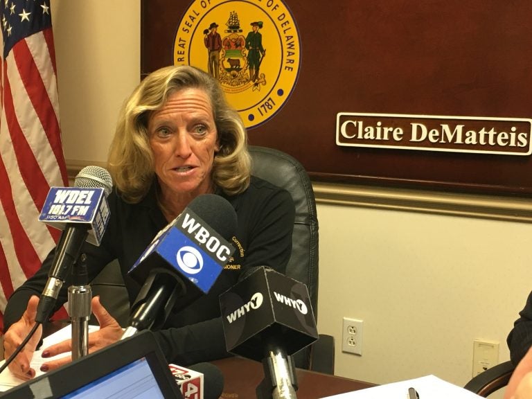 Delaware Dept. of Correction Commissioner Claire DeMatteis talks about review of prison health care just completed by Christiana Care. (Mark Eichmann/WHYY)