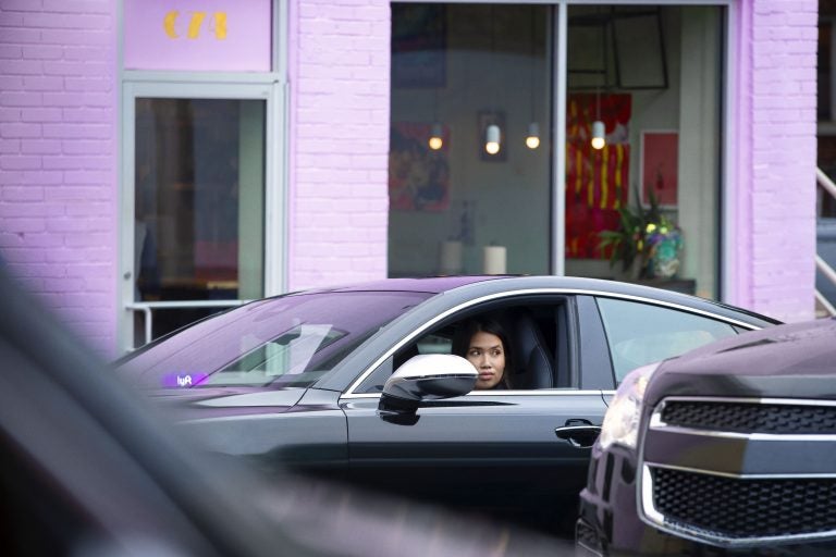 A Lyft driver navigates traffic. (Courtesy of Lyft) 