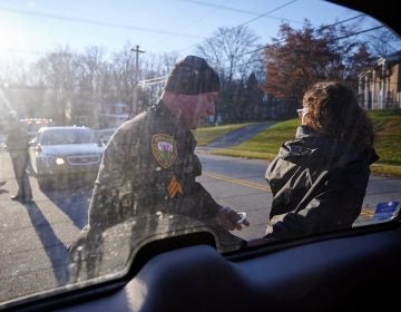Malinda Clatterbuck is arrested by Uwchlan Township police. (David Parry of outsidetheimage.com)
