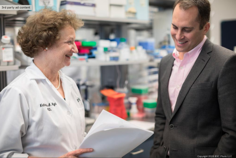 Spark Therapeutics co-founders Dr. Katherine High and Jeffrey D. Marrazzo. (PSC Photo Studio)