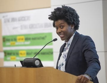 Ash Richards opens the first public meeting for Philadelphia's Urban Agriculture Plan. (Jonathan Wilson for WHYY)