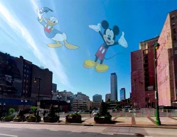 The empty lot at 8th and Market was almost turned into a Disney attraction. (Billy Penn Illustration)