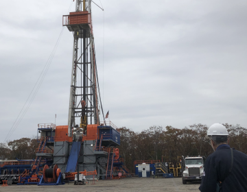 This active drill site on state forest land in Tioga County will tap the Utica Shale formation, Oct. 2019. (Susan Phillips/WHYY)