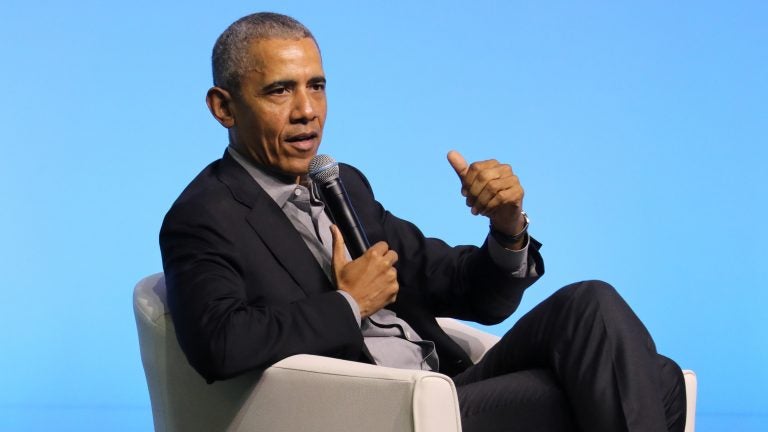 Former President Barack Obama says of men who stay too long in power, 