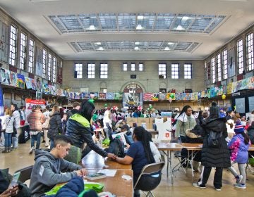 Volunteers gathered at Girard College in Philadelphia for the 2020 MLK Day of Service, the largest Martin Luther King Jr. event in the country. (Kimberly Paynter/WHYY)