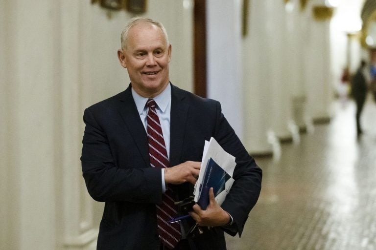 FILE PHOTO: House Speaker Mike Turzai, R-Allegheny, walks down a corridor at the state Capitol in Harrisburg, Pa., Friday, June 28, 2019. (Matt Rourke/AP Photo)