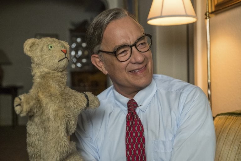 This image released by Sony Pictures shows Tom Hanks as Mister Rogers in a scene from 