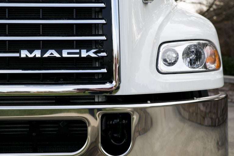 A Mack truck outside of Mack Trucks, Inc. headquarters in Greensboro, North Carolina. (Kristoffer Tripplaar/AP Photo)