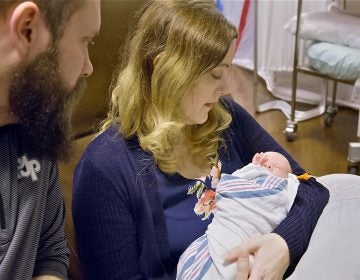 Jennifer Gobrecht holds her son, Benjamin, the eighth baby born in the United States from a transplanted uterus. (Courtesy of Penn Medicine)