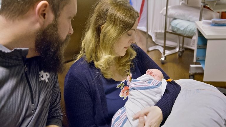 Jennifer Gobrecht holds her son, Benjamin, the eighth baby born in the United States from a transplanted uterus. (Courtesy of Penn Medicine)