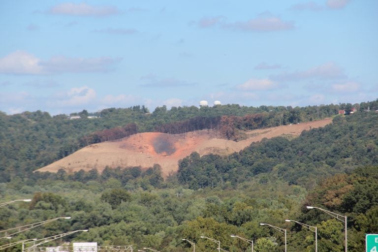 The site of an explosion of the Energy Transfer Partners Revolution Pipeline, Center Township, Beaver County. (Reid R. Frazier/StateImpact Pennsylvania)