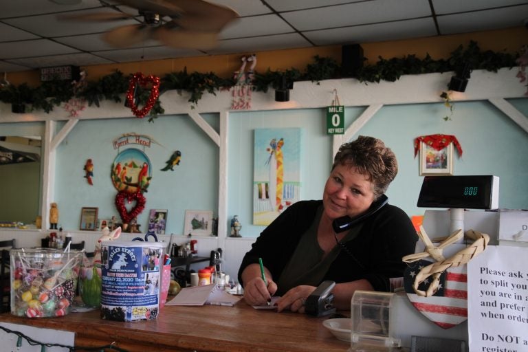 Jackie Mikulski, owner of Key West Cafe, looks forward to the having a sitting president visit Wildwood and the business boost it will bring. (Ximena Conde/WHYY)