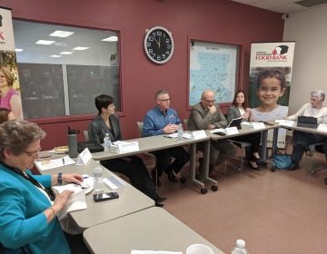 Executive Director of the Central Pennsylvania Food Bank Joe Arthur (center) speaks during a roundtable discussion on proposed cuts to the Supplemental Nutrition Assistance Program (SNAP) in Harrisburg on Monday, Jan. 13, 2020. (Rachel McDevitt/WITF)