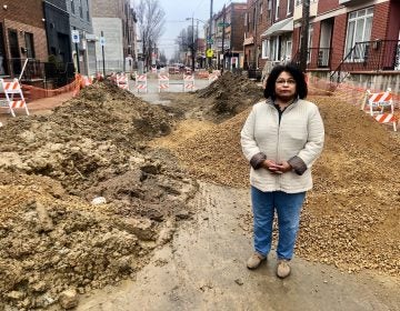 Domenica Federico stands near her home, surrounded by rubble