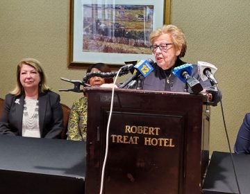 State Sen. Loretta Weinberg at press conference Thursday (NJ Spotlight)