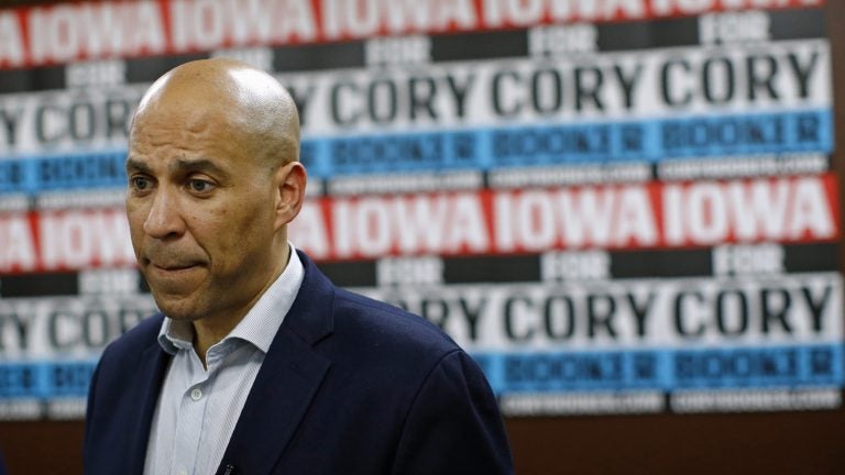 Senator Cory Booker says he will seek re-election to the Senate rather than continue his presidential campaign. (Patrick Semansky/AP Photo)