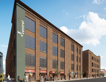 Shift Capital is redeveloping this former textile mill on Kensington Avenue into affordable workspaces, residences, and retail space. Telehealth will be one amenity offered to renters. (Shift Capital)