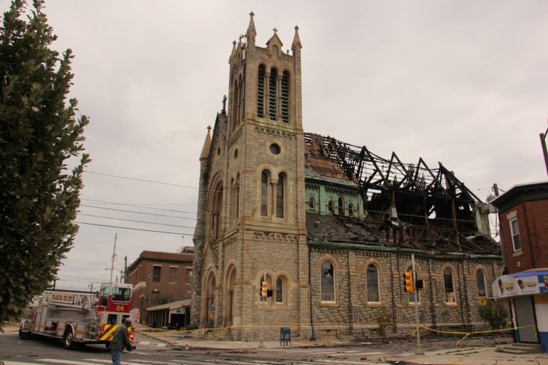 The Greater Bible Way Temple at 1461 N. 52nd St., was severely damaged by fire in August 2019. (Emma Lee/WHYY)
