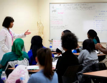 Students attend a nursing class at a school in Delaware County that's garnered an esteemed distinction. (Bas Slabbers for Keystone Crossroads)