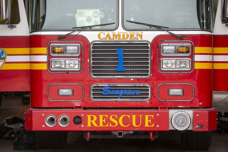 A fire truck is parked inside Liberty Fire Station on Broadway in Camden, NJ on Thursday, February  6, 2020. (Miguel Martinez for WHYY)