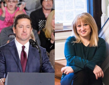 Republican candidates for U.S. Congress in New Jersey's 3rd Congressional District David Richter and Kate Gibbs. (Richter, WHYY file photo/Gibbs, provided by the candidate)