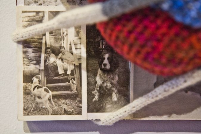 A Trashed Heart valentine made with old photos by Sarah Thrower. (Kimberly Paynter/WHYY)