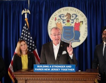 Gov. Phil Murphy announces legislation to overhaul New Jersey’s anti-workplace harassment law for public and private employers on February 18. (Edwin J. Torres for the Governor’s Office)
