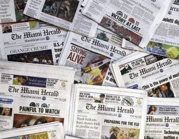 Copies of the McClatchy Co. owned Miami Herald newspaper are shown Wednesday, Oct. 14, 2009 in Miami. (Wilfredo Lee/AP Photo)