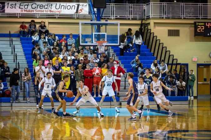 Scenes from a Chambersburg high school basketball game in December 2019. (Jeffrey Stockbridge for Keystone Crossroads) 