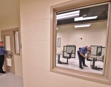 A classroom in the expanded maximum security education building at the James T. Vaughn Correctional Facility in Smyrna, Delaware. (Butch Comegys for WHYY)