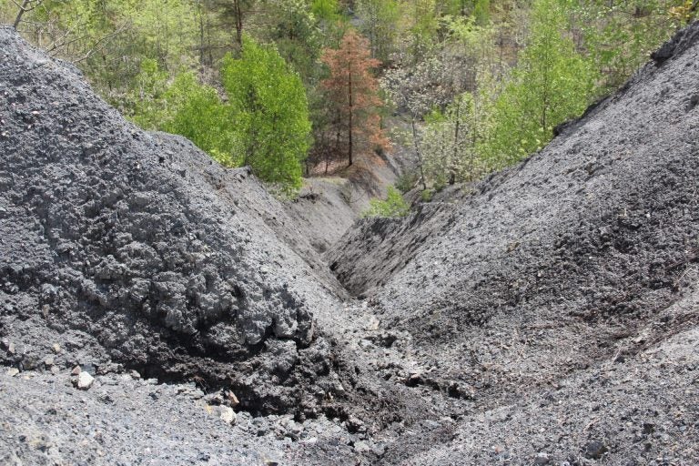 A coal refuse pile from the early 20th century in Fredericktown, Pa. (Reid R. Frazier)