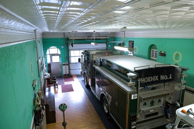 Inside Phoenix Fire Company No. 2 in Shenandoah, Pennsylvania. (Matt Smith for Keystone Crossroads)