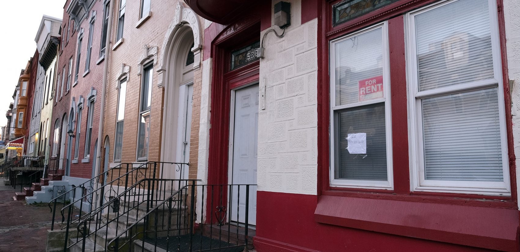 Apartments are seen on a Reading street