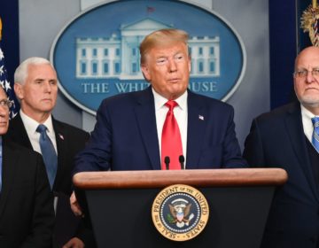 President Trump speaks at the White House about the U.S. response to the spread of the novel coronavirus. (Roberto Schmidt/AFP via Getty Images)