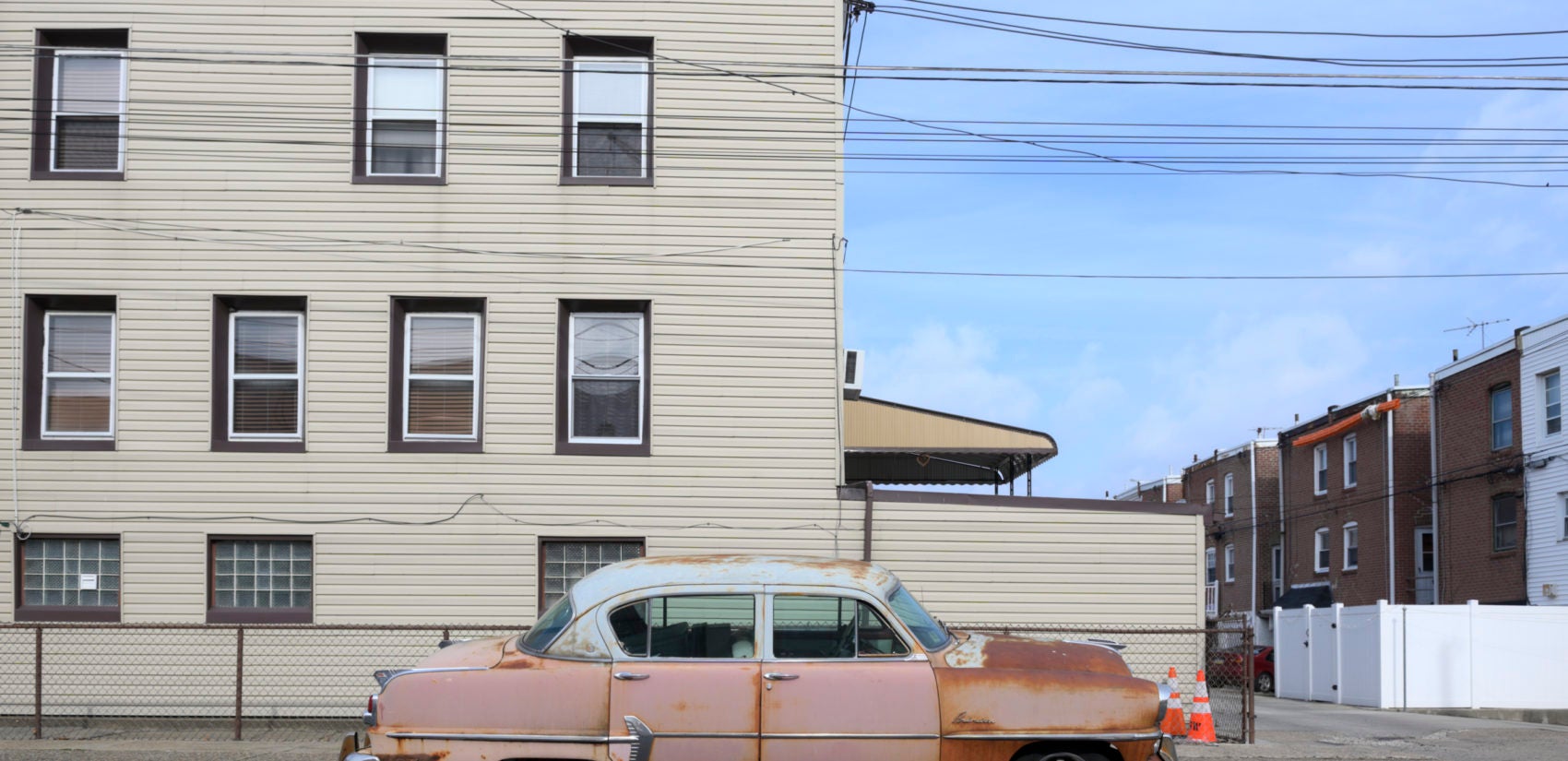 A vintage Plymouth parked near the intersection of Bath and Gillingham Sts. in Bridesburg. (Bastiaan Slabbers for Keystone Crossroads)