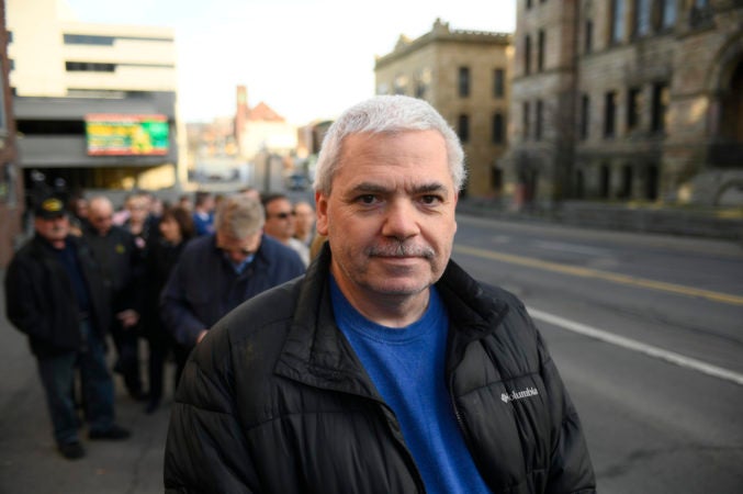 Patrick Naughton, of Scranton, before the televised town hall with President Donald Trump on Thursday. (Bastiaan Slabbers for Keystone Crossroads)